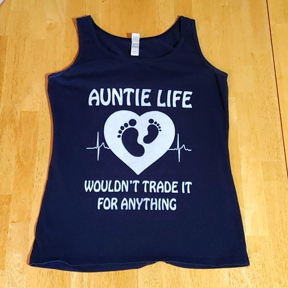 🍀3 for $25🍀 Auntie Life custom tank top
